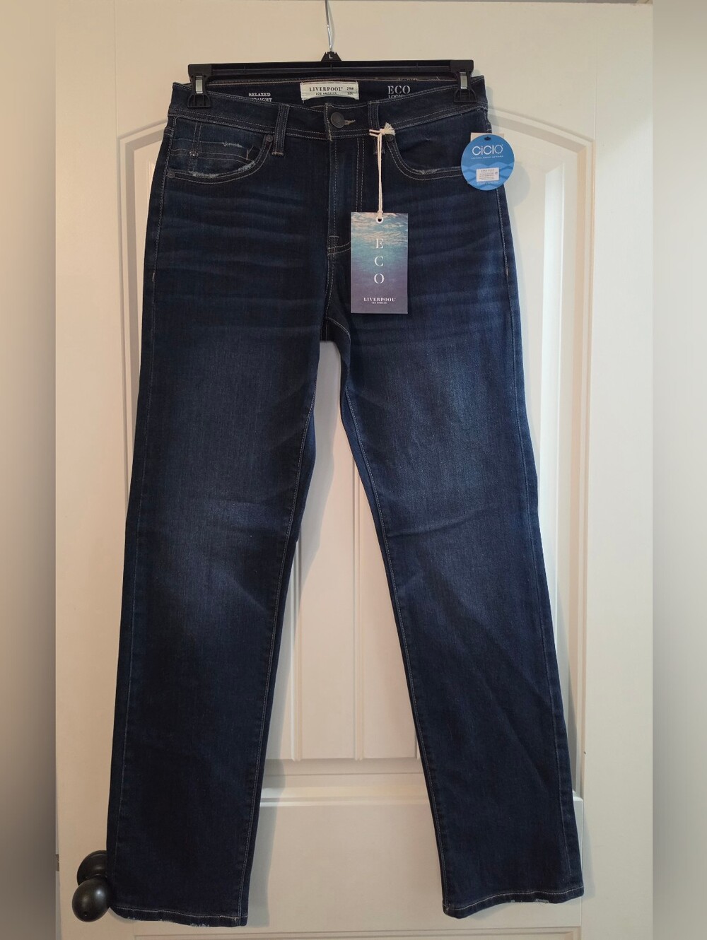 Liverpool of Los Angeles Men's Slim Straight Dark Indigo Jeans